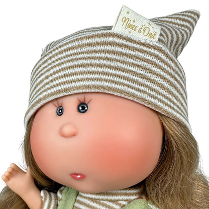 Docka “Mia – My Doll Farmer” 30 cm – handgjorda badbar vinyl