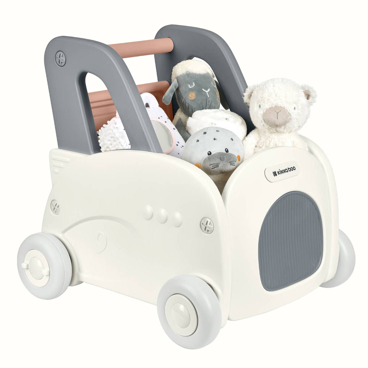4-i-1 gåvagn & aktivitetsvagn för barn – Walker Trolie 2 Gray (Kikkaboo)