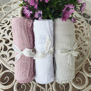Ekologisk muslinfilt med spets – Vit – Summerville organic – detaljbild 11