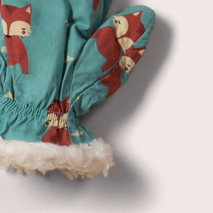 Night Time Foxes sherpa-vantar för barn – ekologiska & varma