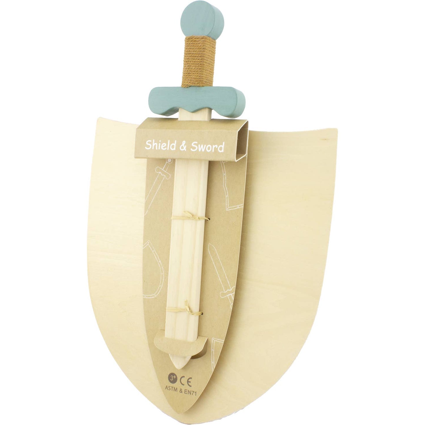 Svärd och sköld i trä för barn – Draktema