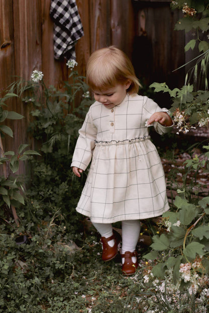 Sarah klänning baby/flicka i rutigt mönster – Ekologisk bomull