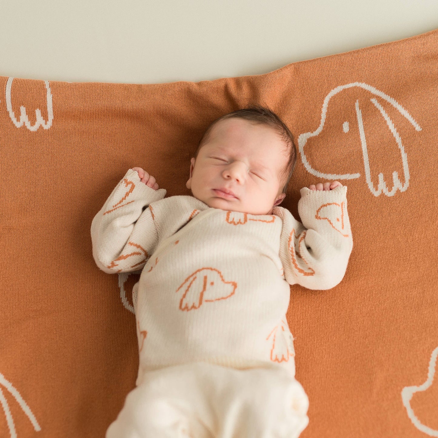 Babyset Nyfödd Ecru Dogs – 4-delat Startpaket i Ekologisk Bomull | Micu Micu