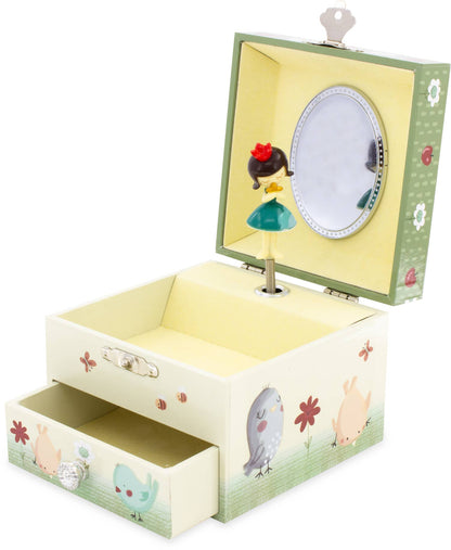 Musiksmyckeskrin för barn – Äppelflicka med låda