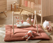 Lekmatta i muslin 100×100 cm – Terracotta – Sauthon – produktbild 2