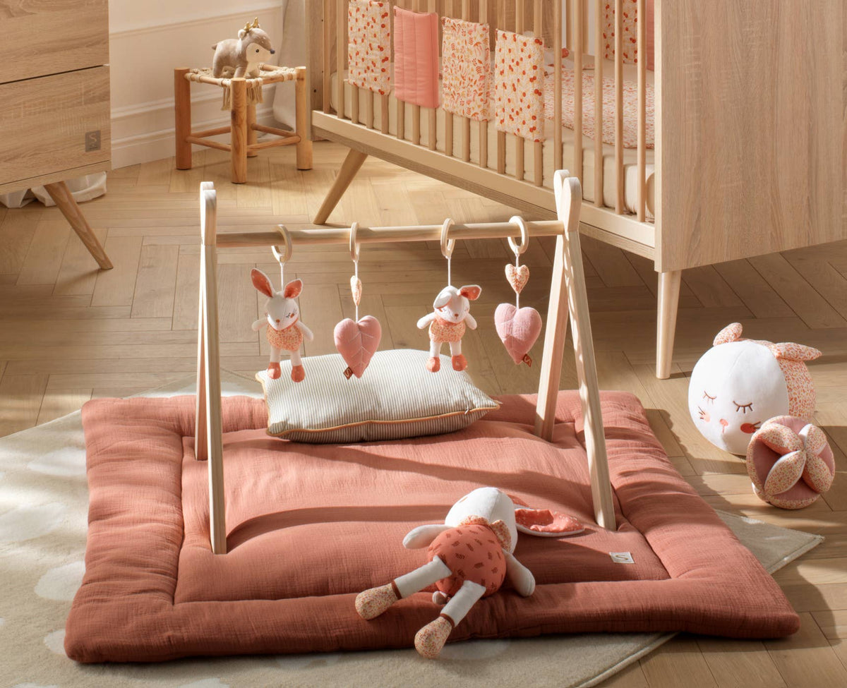 Lekmatta i muslin 100×100 cm – Terracotta – Sauthon – produktbild 2