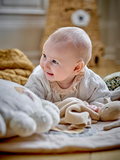 Bloomingville – Lekmatta Agnes White Cotton Ø100 cm | Mjuk & Sensorisk Matta för Barnrum