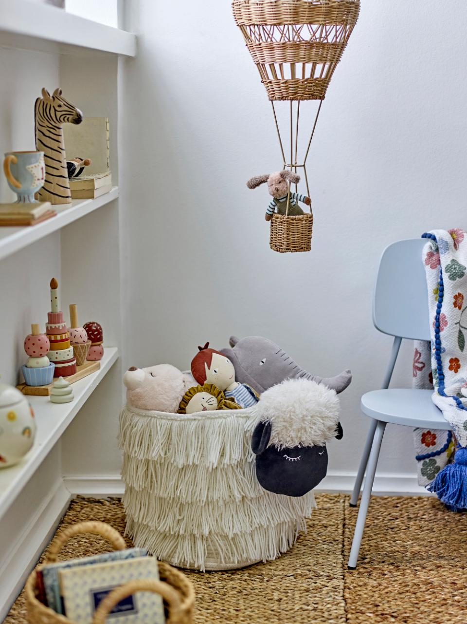 Förvaringskorg Barn Bloomingville Dolly – Vit Mjuk Korg i Polyester 40×30 cm