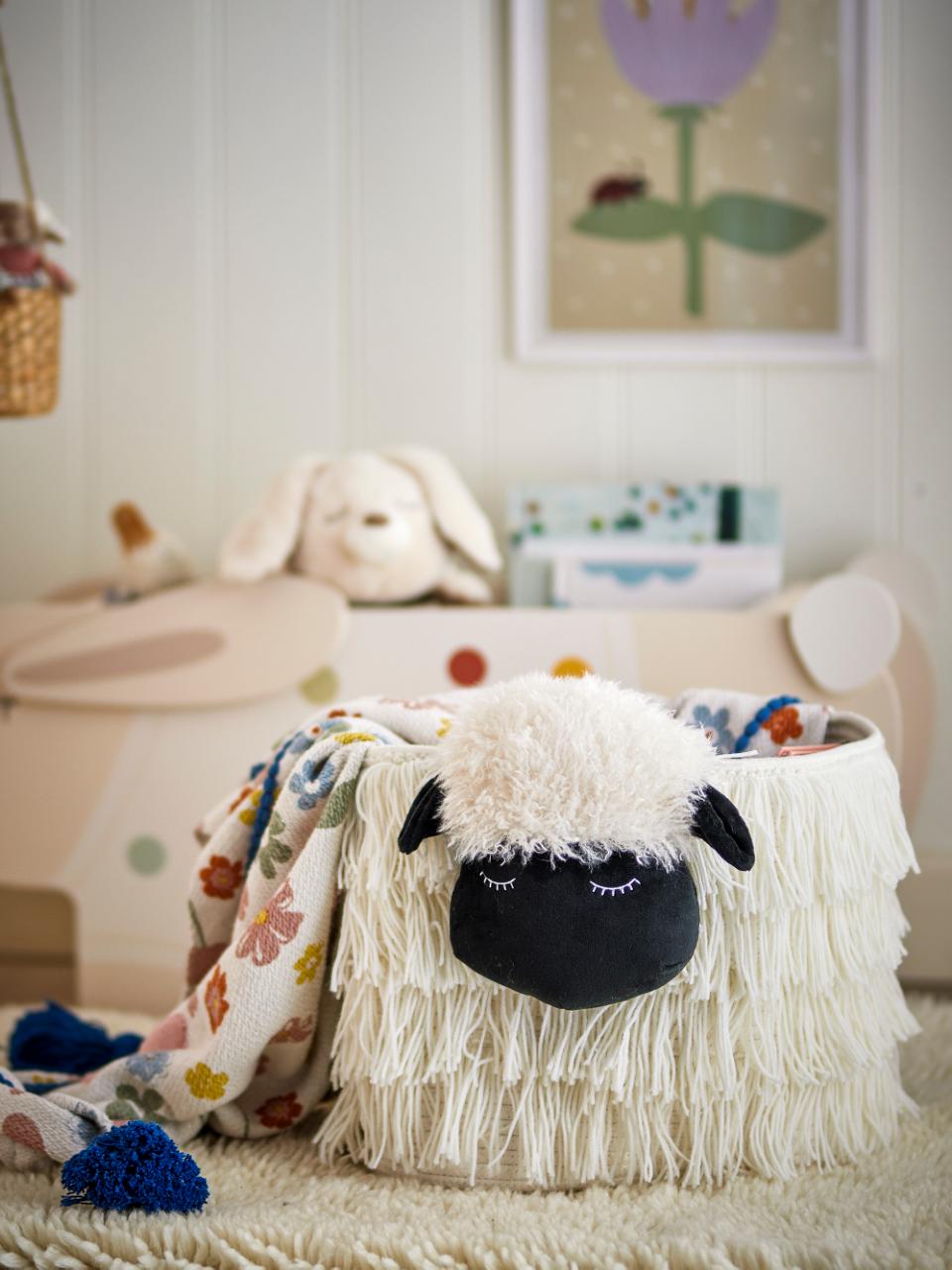 Förvaringskorg Barn Bloomingville Dolly – Vit Mjuk Korg i Polyester 40×30 cm