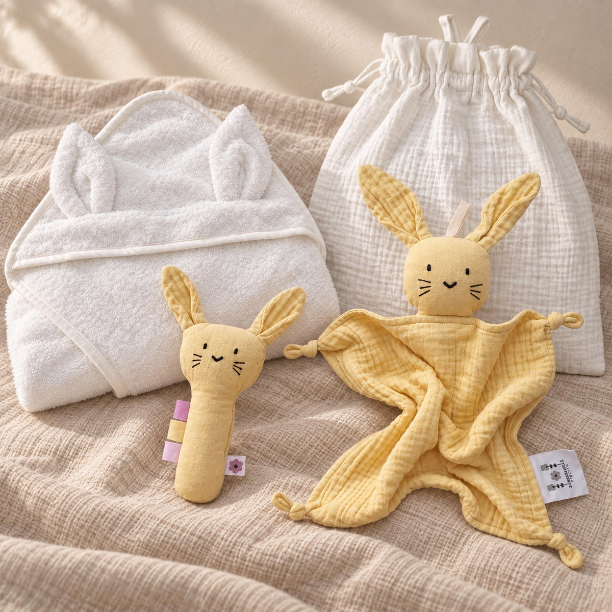 Ekologisk presentbox nyfödd – Rabbit Sun Yellow
