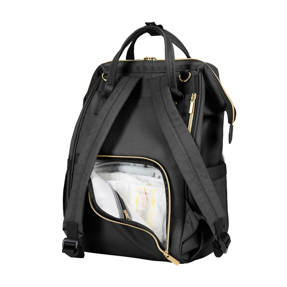 Kikkaboo Siena skötväska ryggsäck – Black & Gold – produktbild 6