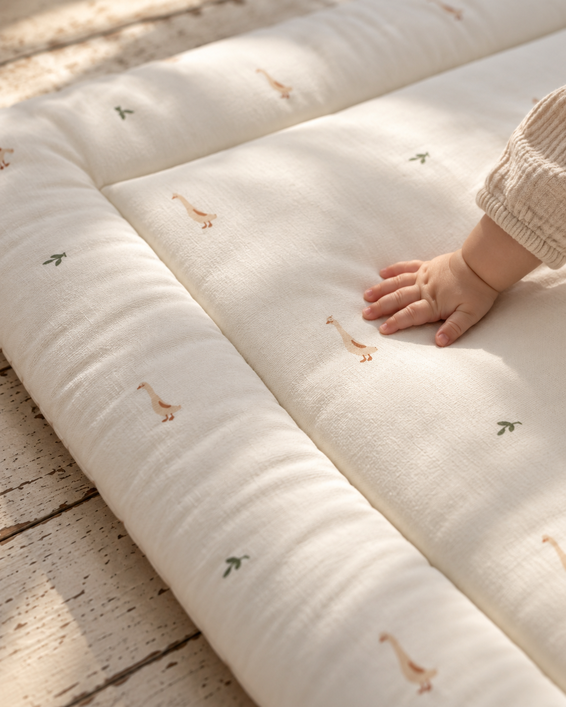 Organic cotton baby play mat – Farm 100 × 100 cm