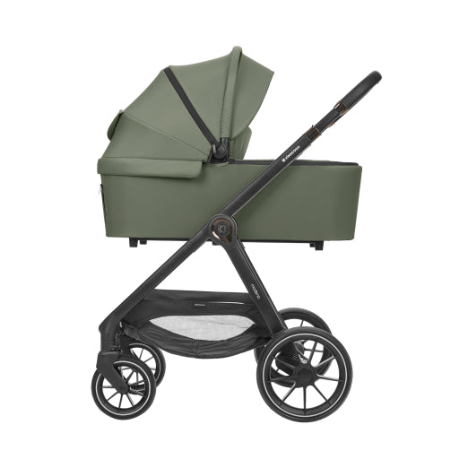 Barnvagnspaket 3-i-1 med Babyskydd i-Size – Modena av Kikka Boo | Liggdel + Sittdel | Beige / Svart / Army Green / Mörkgrå