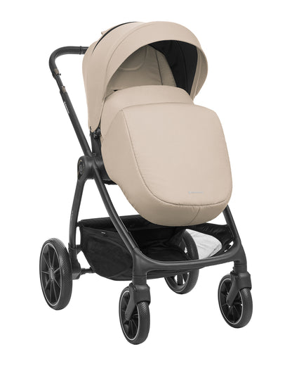 Barnvagnspaket 3-i-1 med Babyskydd i-Size – Modena av Kikka Boo | Liggdel + Sittdel | Beige / Svart / Army Green / Mörkgrå