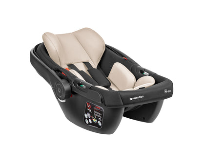 Barnvagnspaket 3-i-1 med Babyskydd i-Size – Modena av Kikka Boo | Liggdel + Sittdel | Beige / Svart / Army Green / Mörkgrå