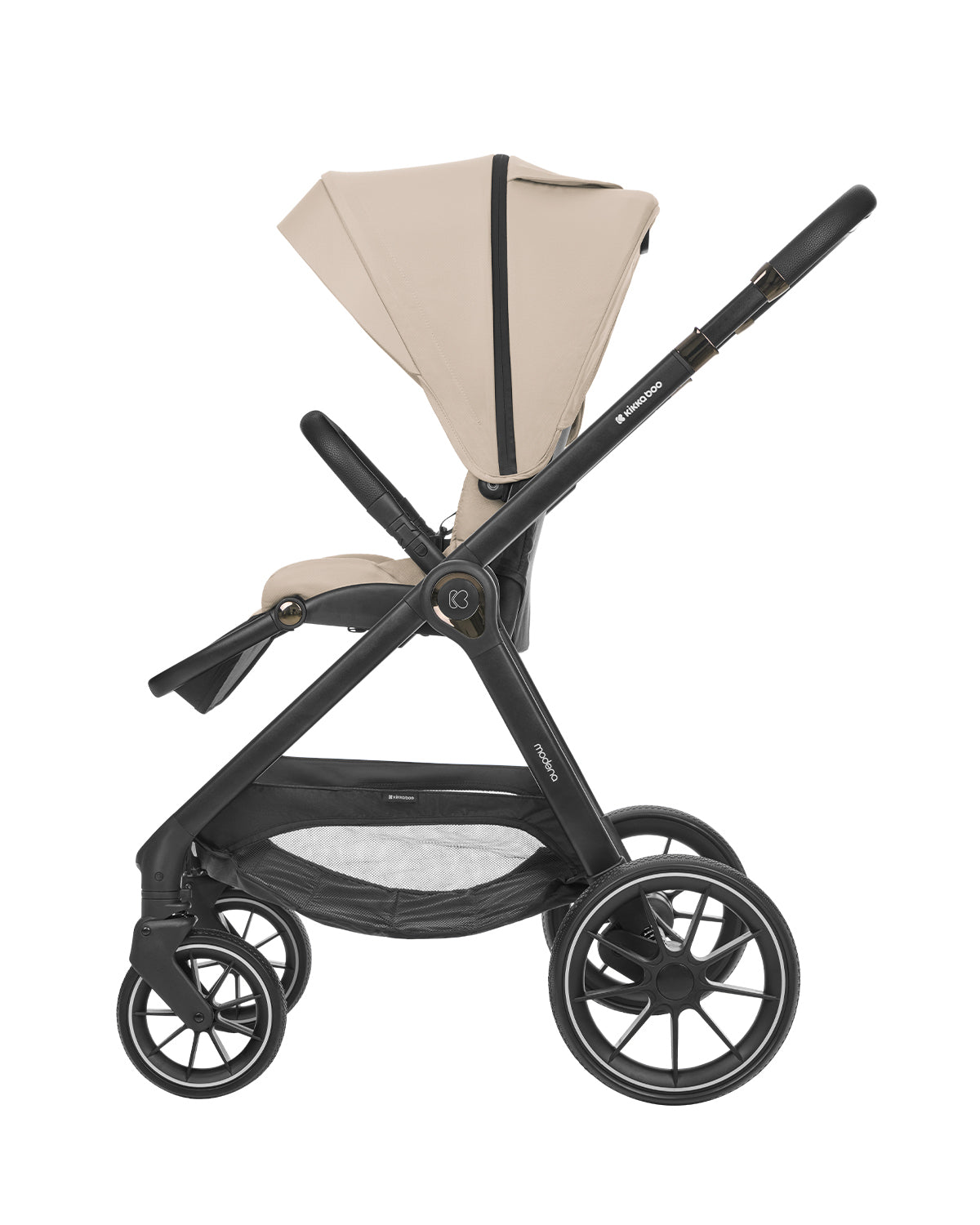 Barnvagnspaket 3-i-1 med Babyskydd i-Size – Modena av Kikka Boo | Liggdel + Sittdel | Beige / Svart / Army Green / Mörkgrå