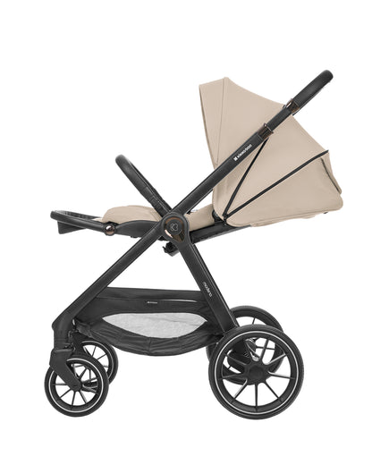 Barnvagnspaket 3-i-1 med Babyskydd i-Size – Modena av Kikka Boo | Liggdel + Sittdel | Beige / Svart / Army Green / Mörkgrå