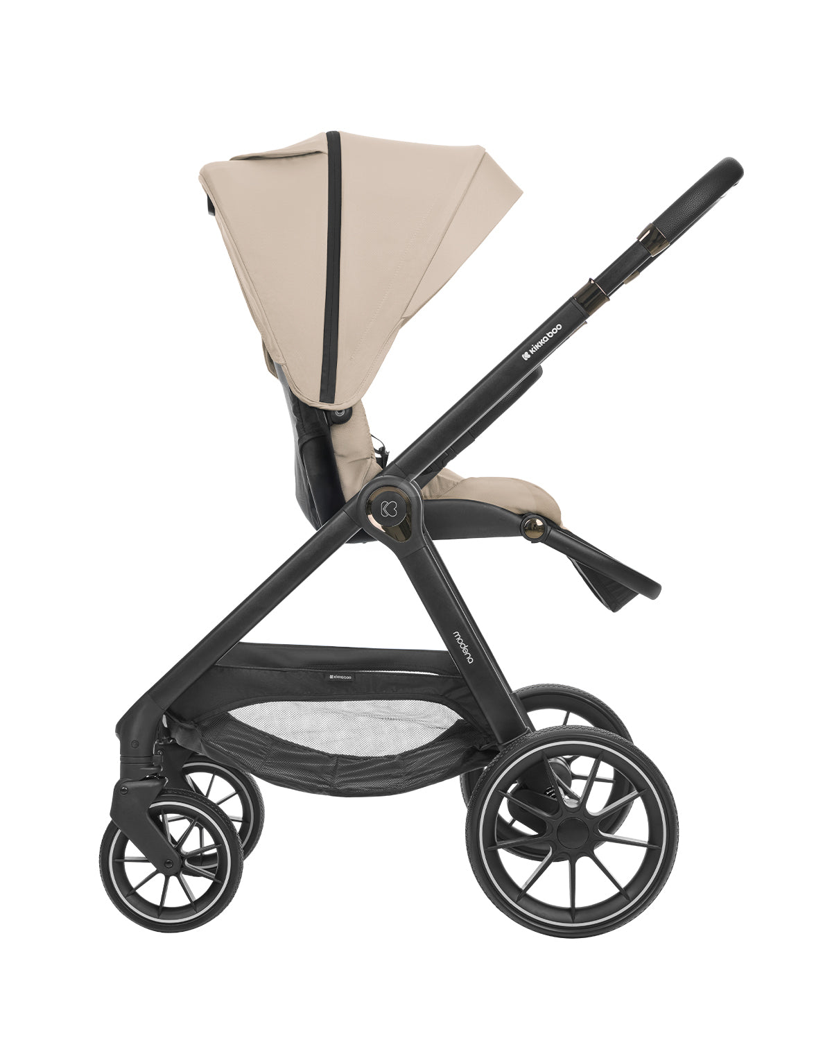 Barnvagnspaket 3-i-1 med Babyskydd i-Size – Modena av Kikka Boo | Liggdel + Sittdel | Beige / Svart / Army Green / Mörkgrå
