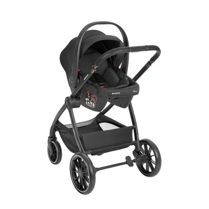 Barnvagnspaket 3-i-1 med Babyskydd i-Size – Modena av Kikka Boo | Liggdel + Sittdel | Beige / Svart / Army Green / Mörkgrå