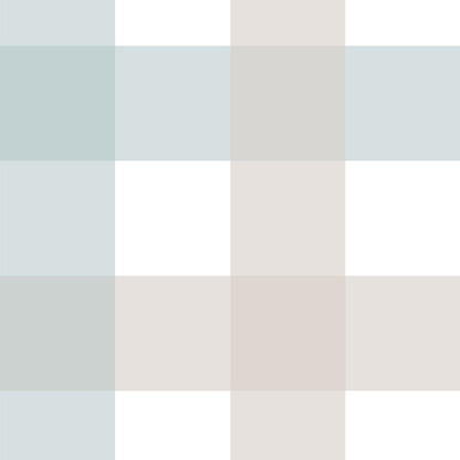 Tapet Barnrum - Provence Check Beige/Blue | Stor Rutig | Remsa 280×100 cm