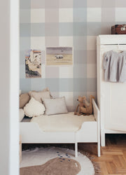 Provence Check Beige/Blue tapet – Dekornik – produktbild 2