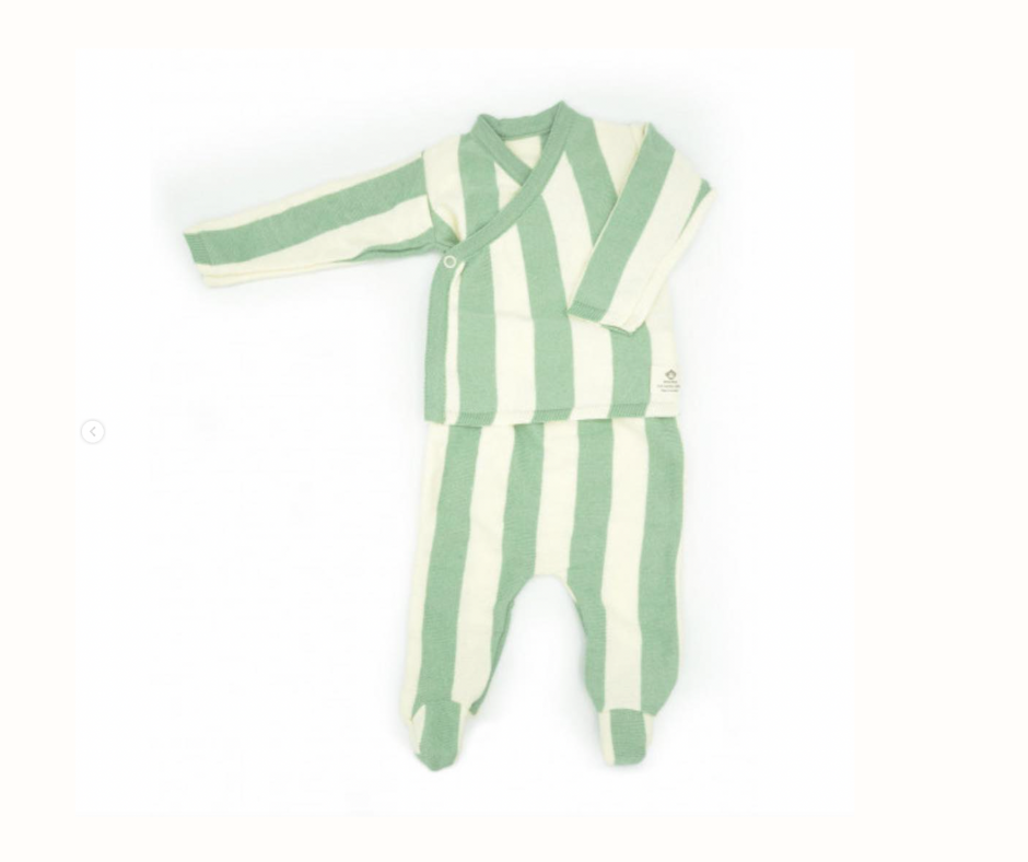 Newborn Pack Vertical Stripes Mint - Hat, Jacket, Pants and Bag 