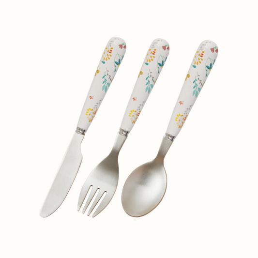 Cutlery set for children - Knife, fork and spoon in stainless steel