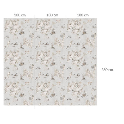 Tapet Barnrum - Map Stories From The Sea (Color) | Sjökarta & Upptäcktsmotiv | Remsa 280×100 cm (Non-woven)