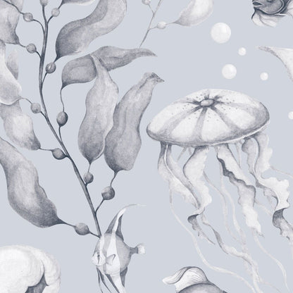 Tapet Barnrum - Magic of the Ocean Creamy Blue BIG | Marin Illustration | Remsa 280×100 cm (Non-woven)