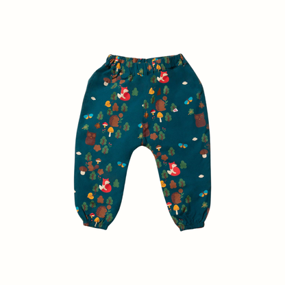 Lined organic cotton parachute joggers – Enchanted Forest | Little Green Radicals
