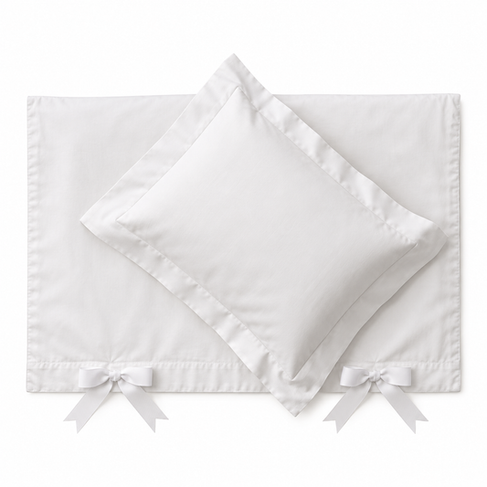 Ekologiskt bäddset baby – Vit percale